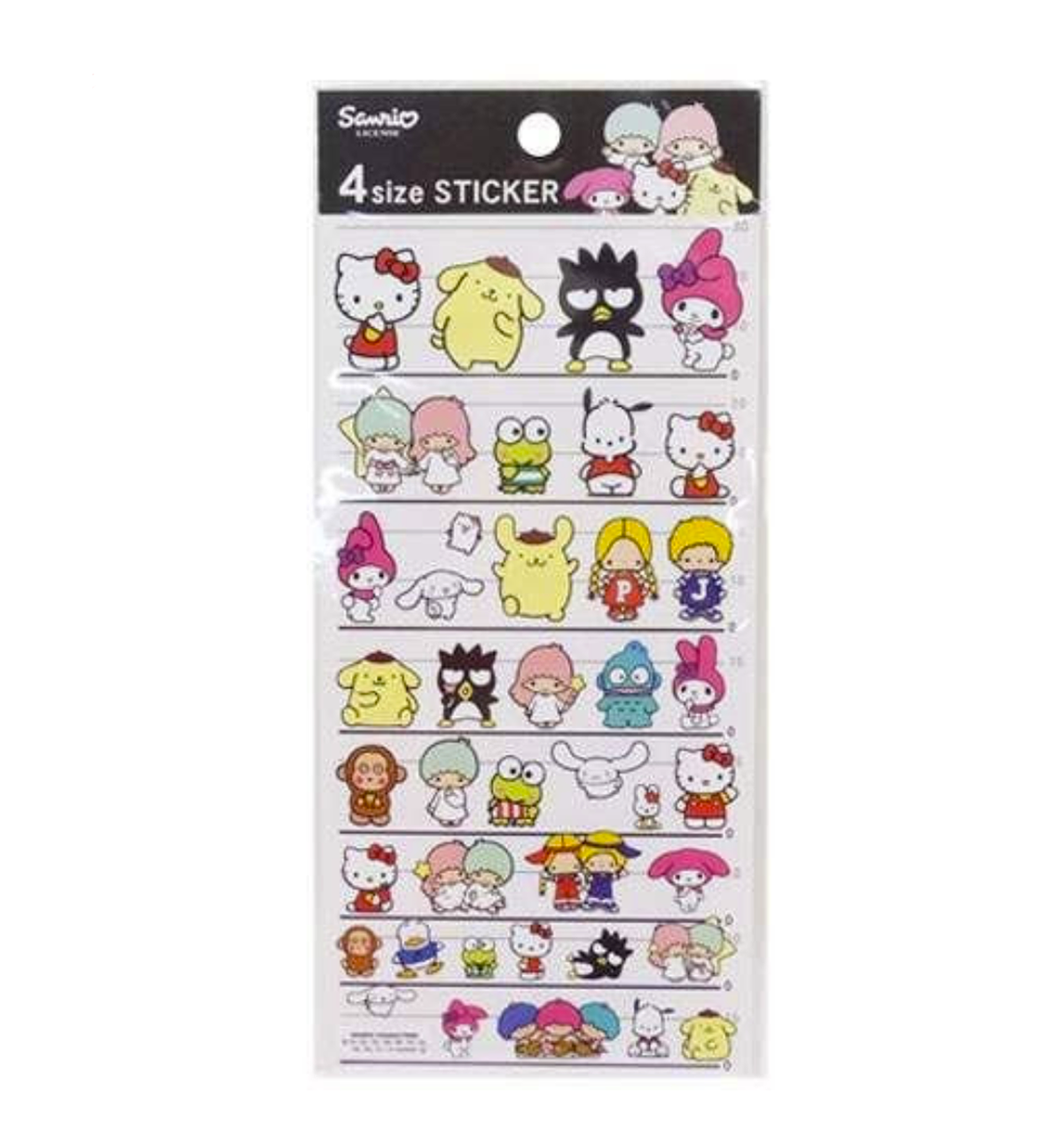 Japan Sanrio 4 Size Sticker - Characters / Rare B