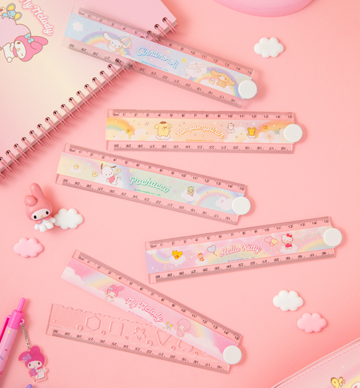 Mini Ruler, Pastel Ruler, Pink Ruler, Small Ruler, Pastel Colored