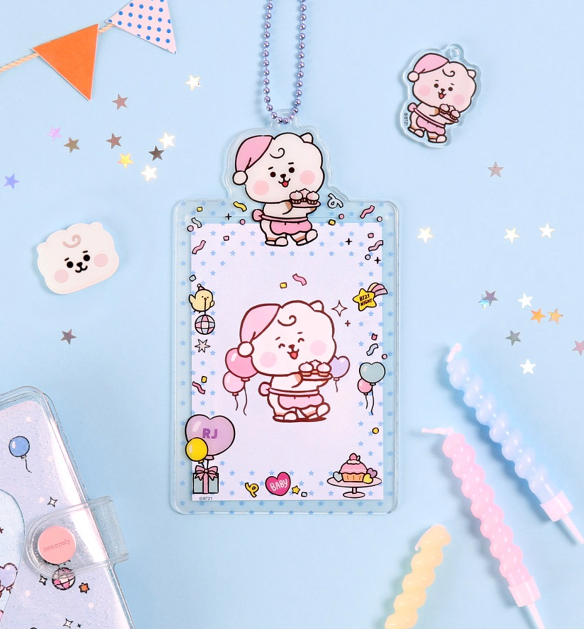 BT21 RJ Photo Holder with Key Ring Cute Stationery