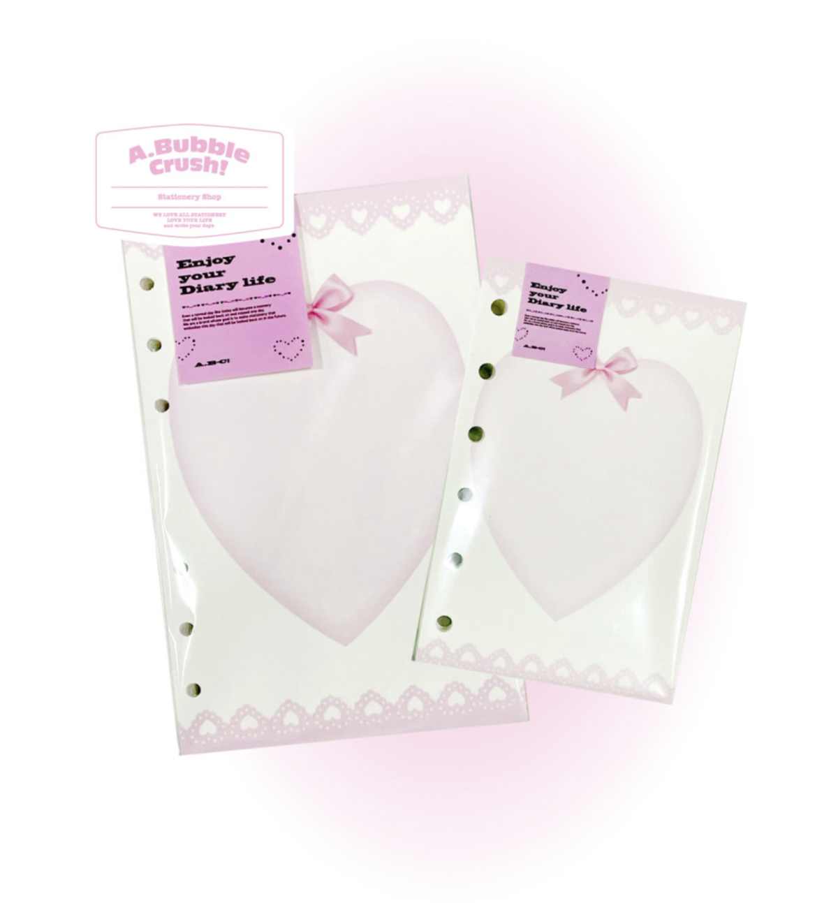 A7 Heart Ribbon Paper Refill