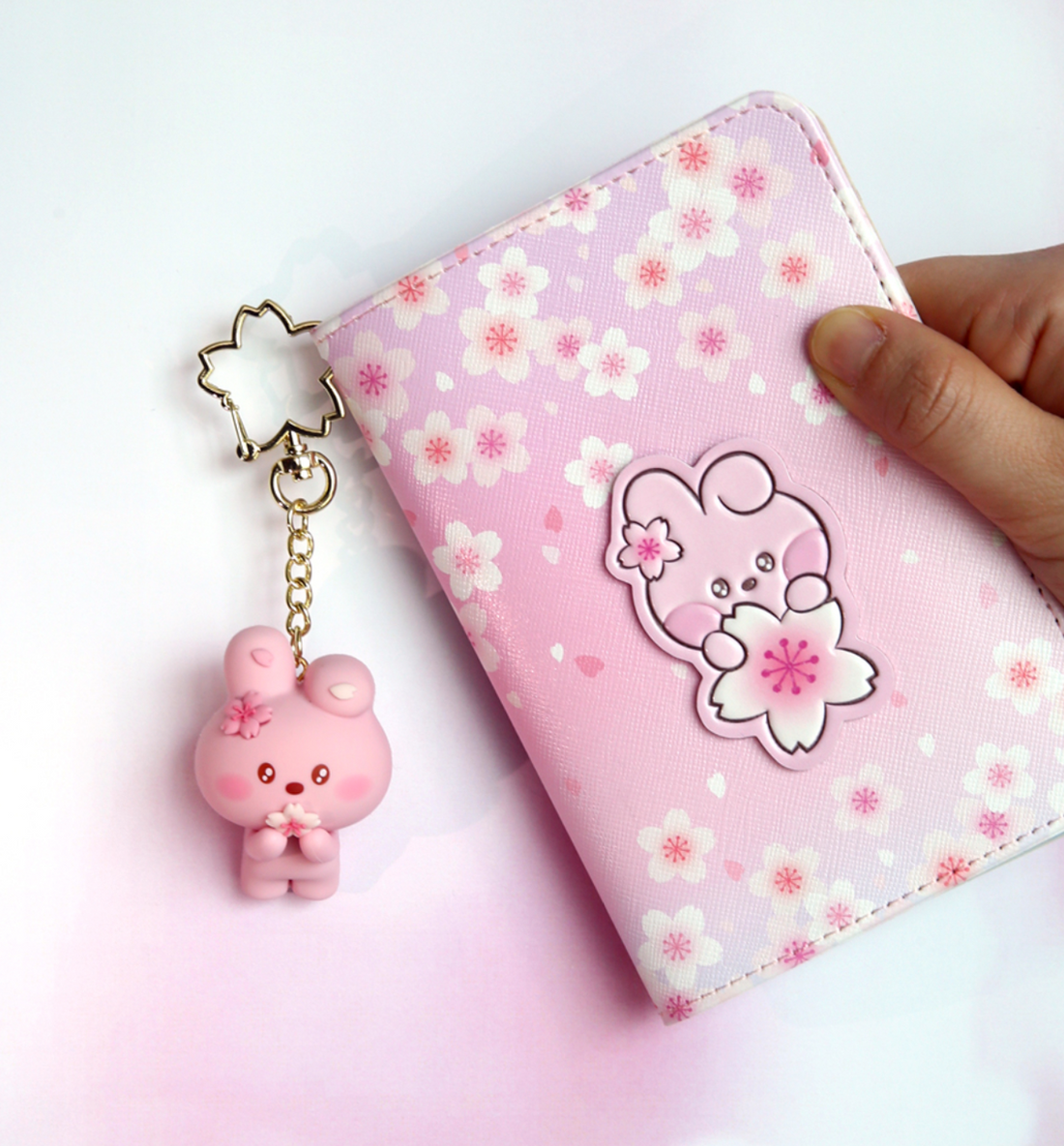 BT21 Cherry Blossom Figure Keyring [Cooky]