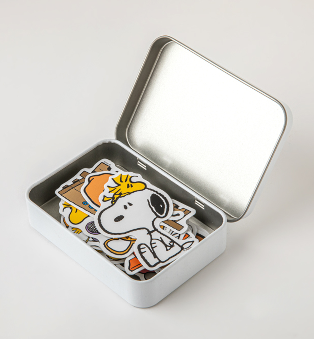 Snoopy and Charlie Brown Metal Pencil Box With Removable Tray