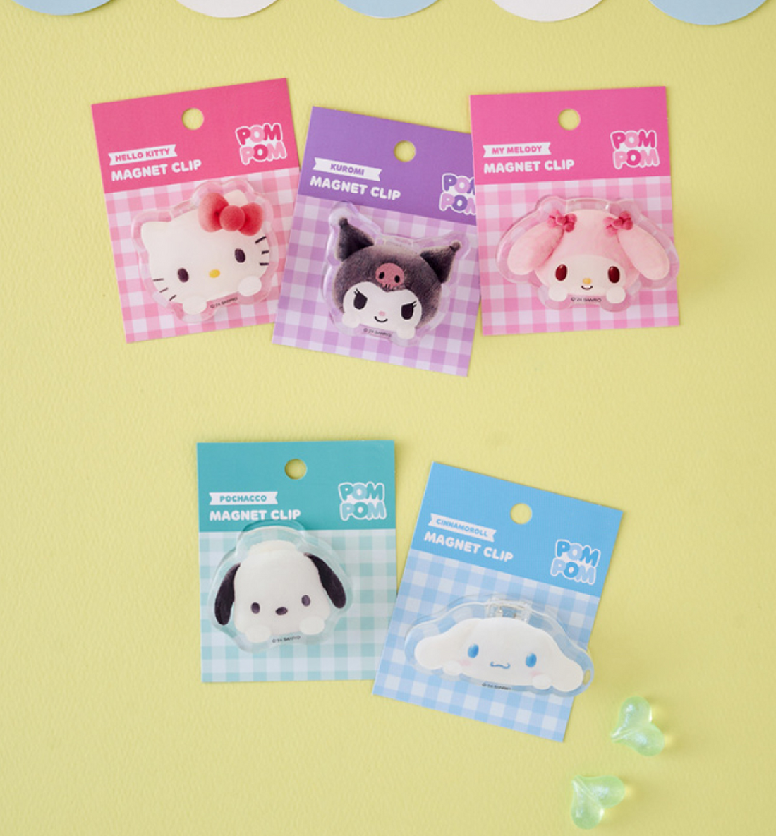 Sanrio Pompom Acrylic Magnet Clip [5 Designs]