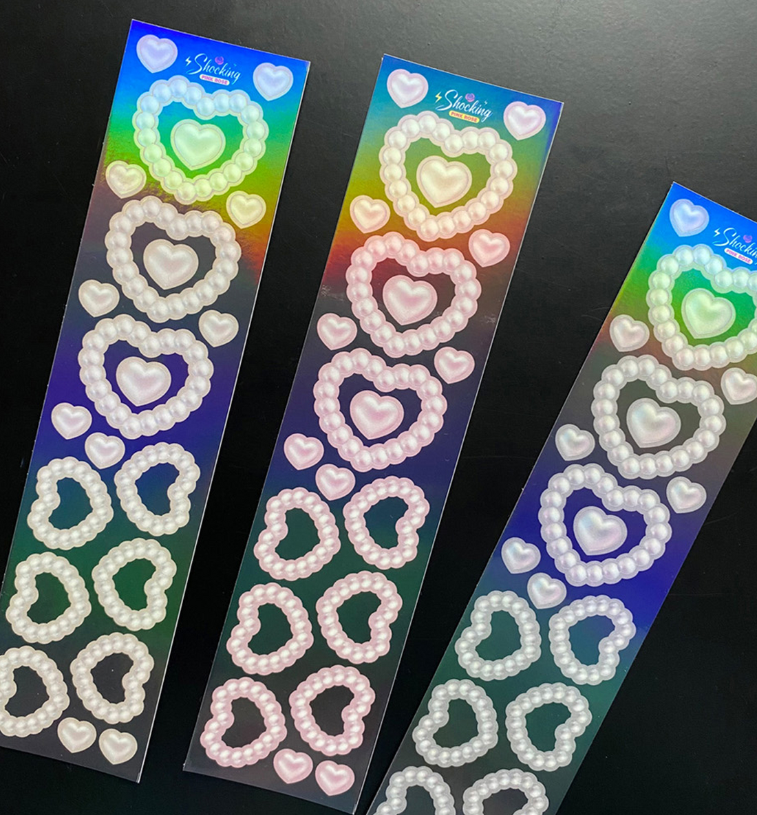 Pearl Heart Frame Seal Sticker