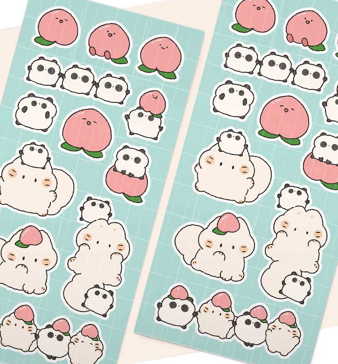 Panda Peach Seal Sticker