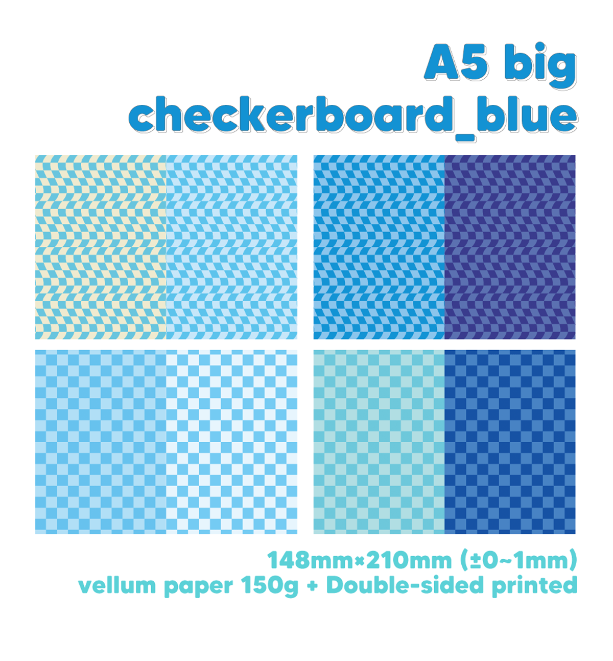 A5 Checkerboard Blue Paper Refill