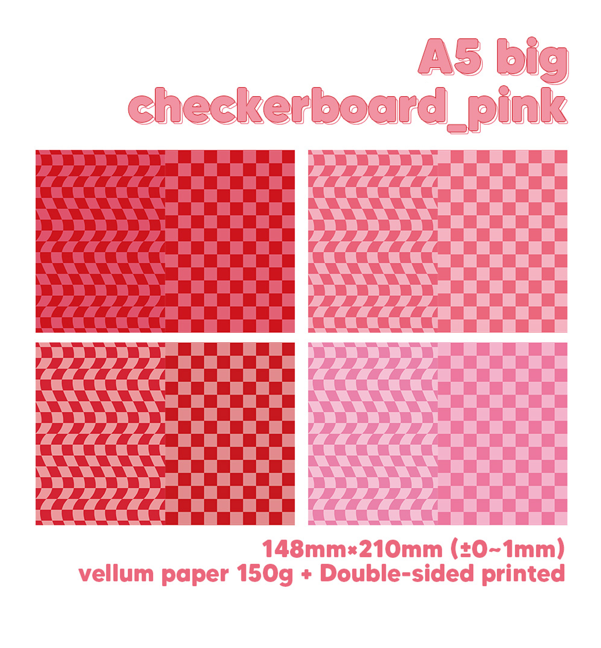 A5 Checkerboard Pink Paper Refill