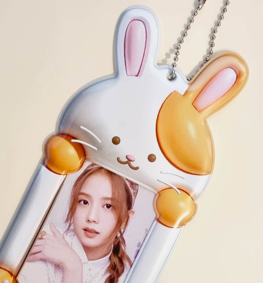 White & Orange Rabbit Photocard Holder