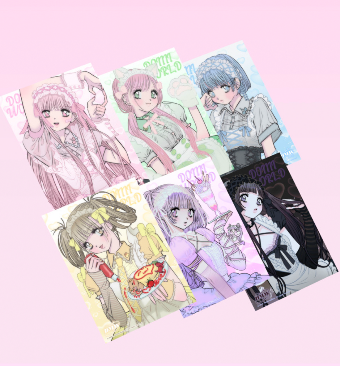 Domi World Maid Hard Postcards [6 Designs]