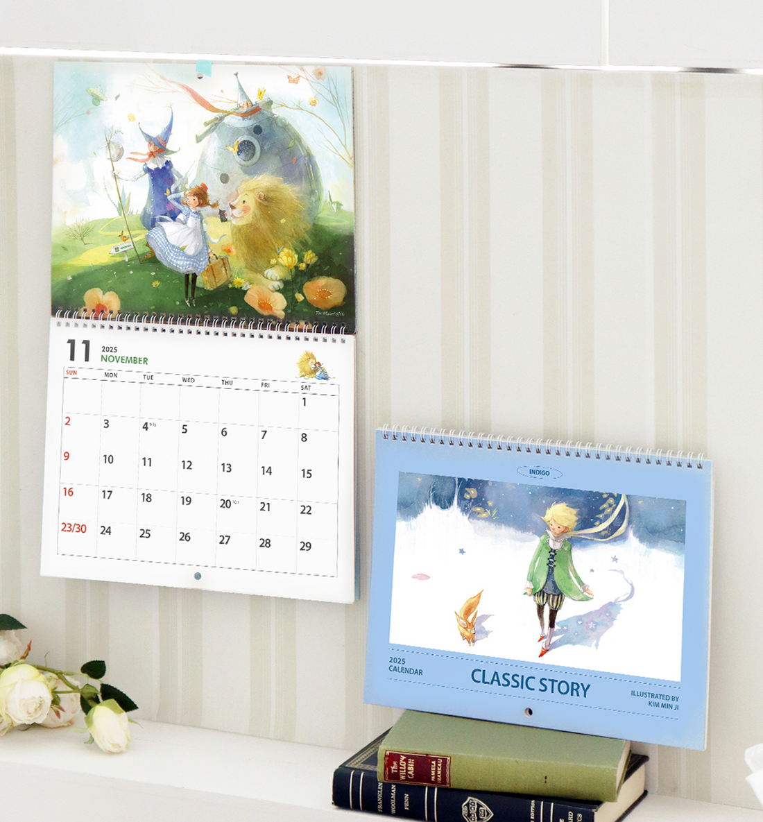 2025 Illustrated Classic Stories Wall Calendar [The Little Prince, Alice, Oz & Peter Pan]