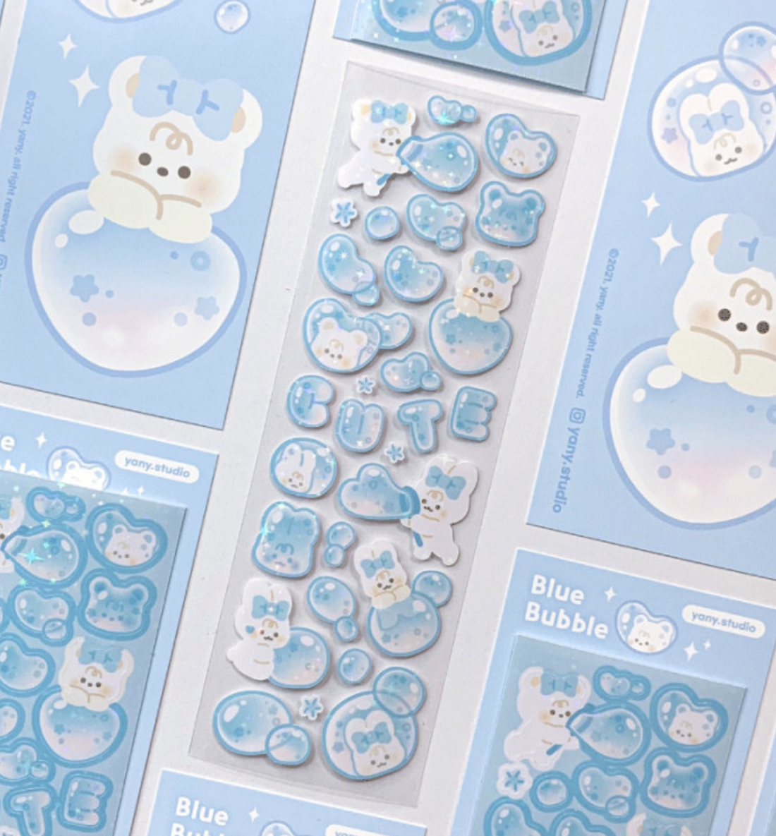 Blue Bubble Seal Sticker