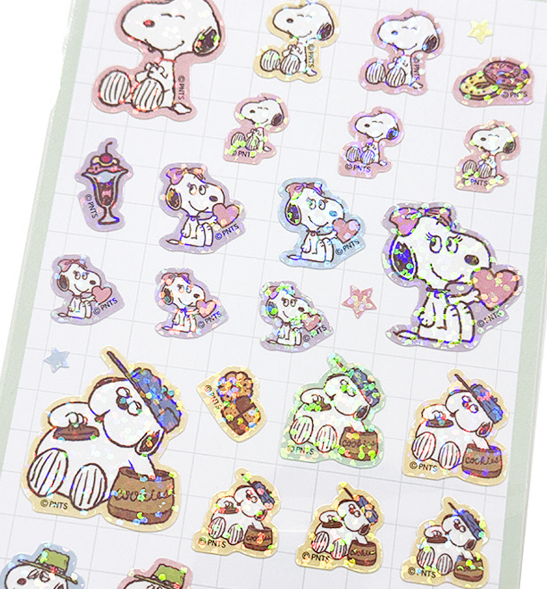 [JAPAN] Snoopy Sparkling Hologram Sticker [Green]