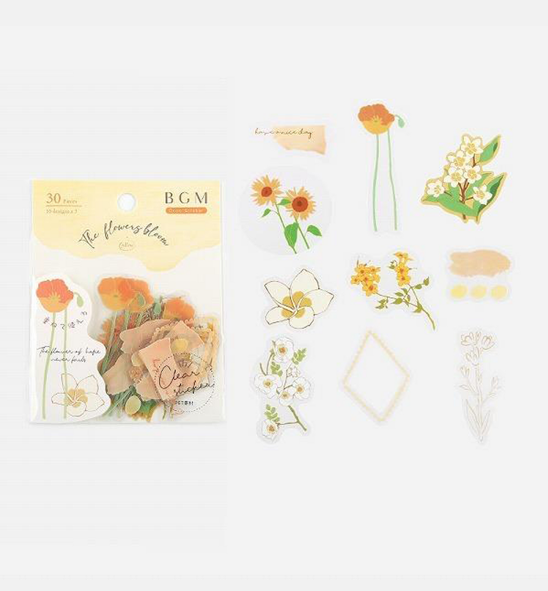 Yellow Flower Blossom Seal Sticker [Clear Sticker]