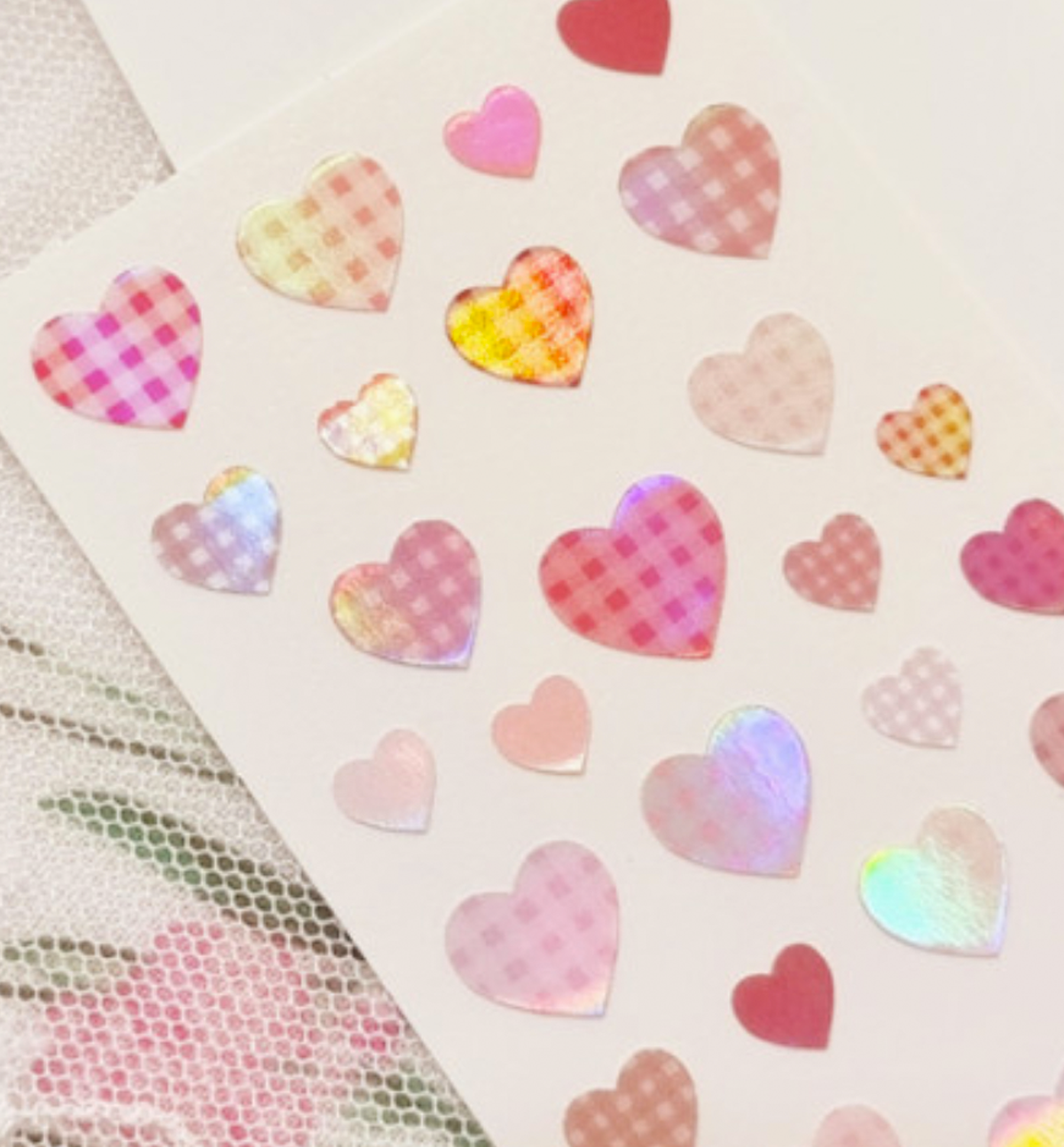 Lovely Check Heart Seal Sticker