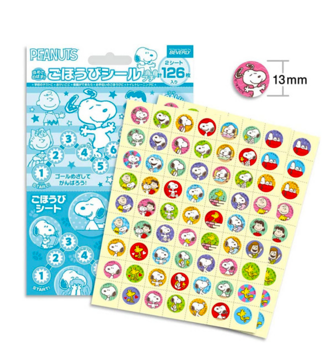 [JAPAN] Peanuts Snoopy & Friends Faces Stickers [126pcs]