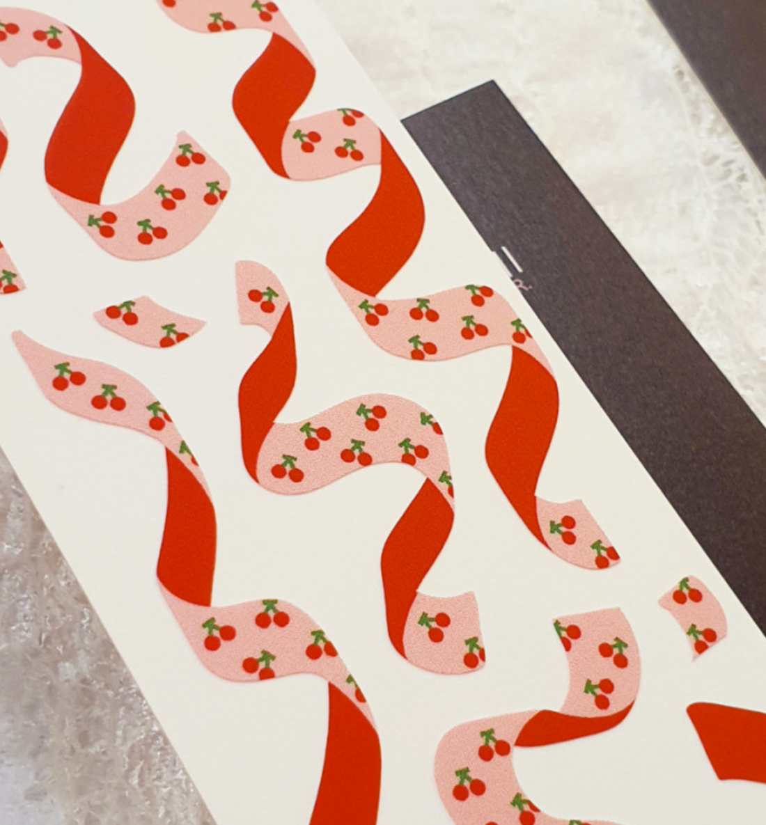 Cherry Ribbon Pink Seal Sticker