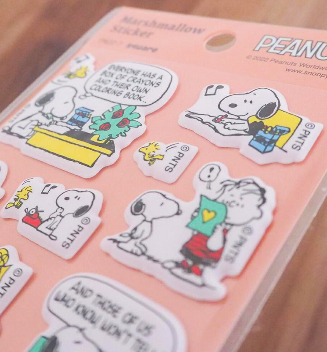 [JAPAN] Peanuts Snoopy Marshmallow Sticker [Pink]