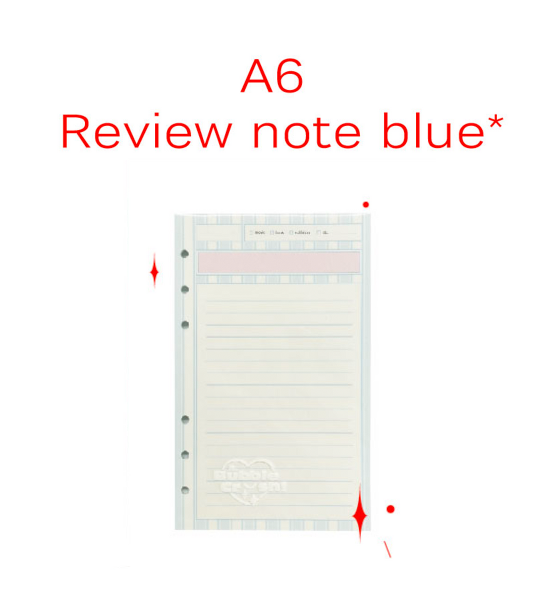 A6 Review Note Paper Refill [Blue]