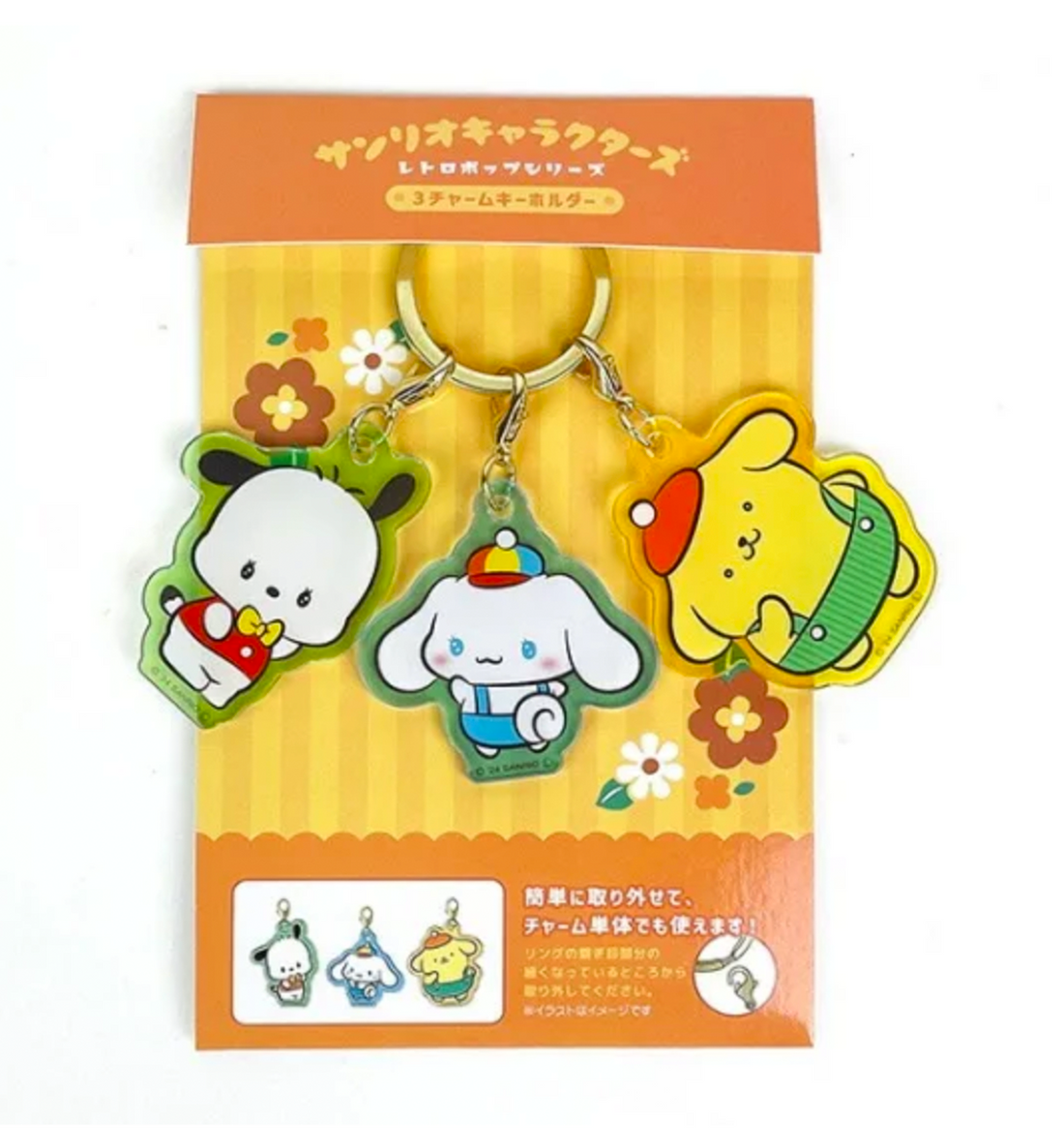 Sanrio Retro Pop Keyring Limited Edition [Pochacco, Cinnamoroll & Pompompurin]