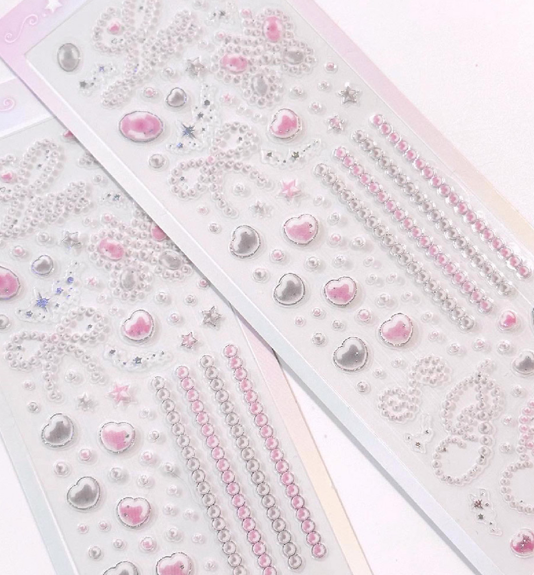 Cubic Beads Seal Sticker [Silver Pink]