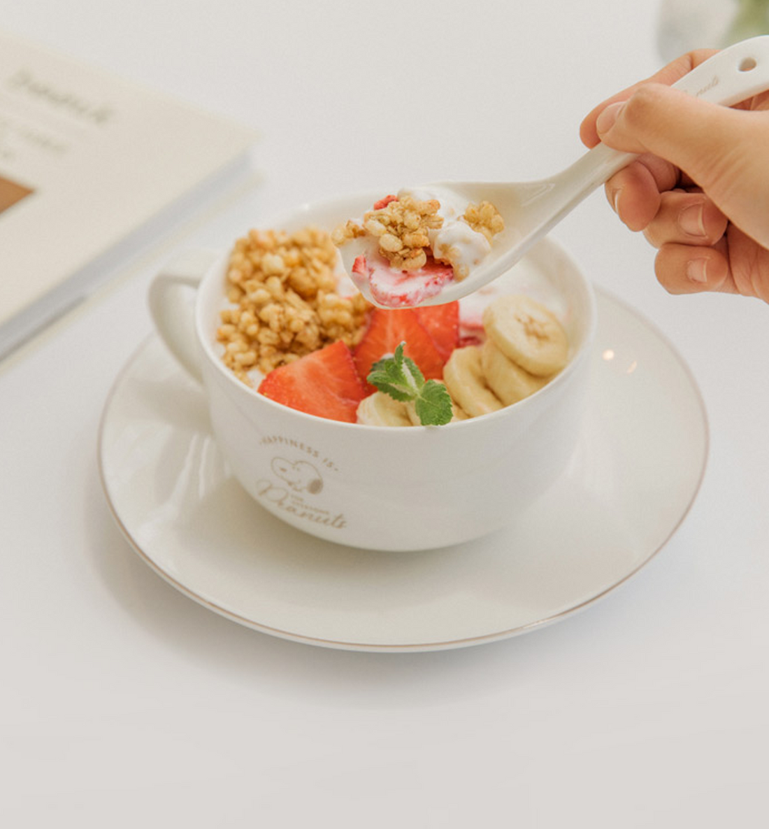 Snoopy Brunch Set [Cereal Bowl + Plate + Spoon]