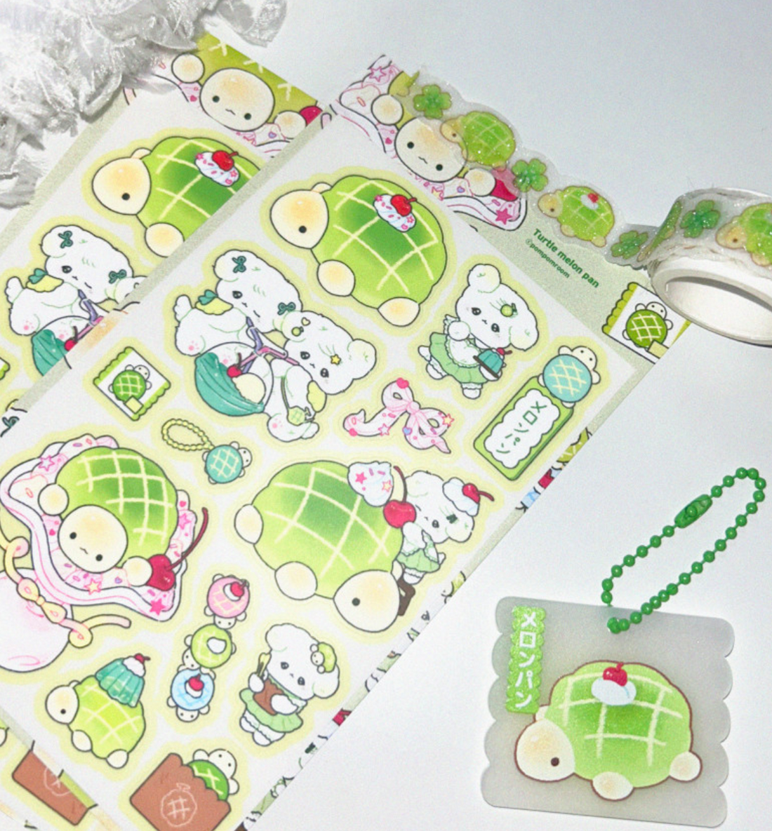 Turtle Melon Bread Transparent Seal Sticker