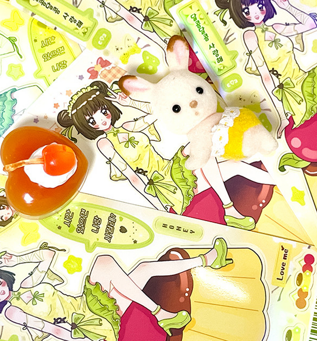 Pudding Qipao Girl Seal Sticker