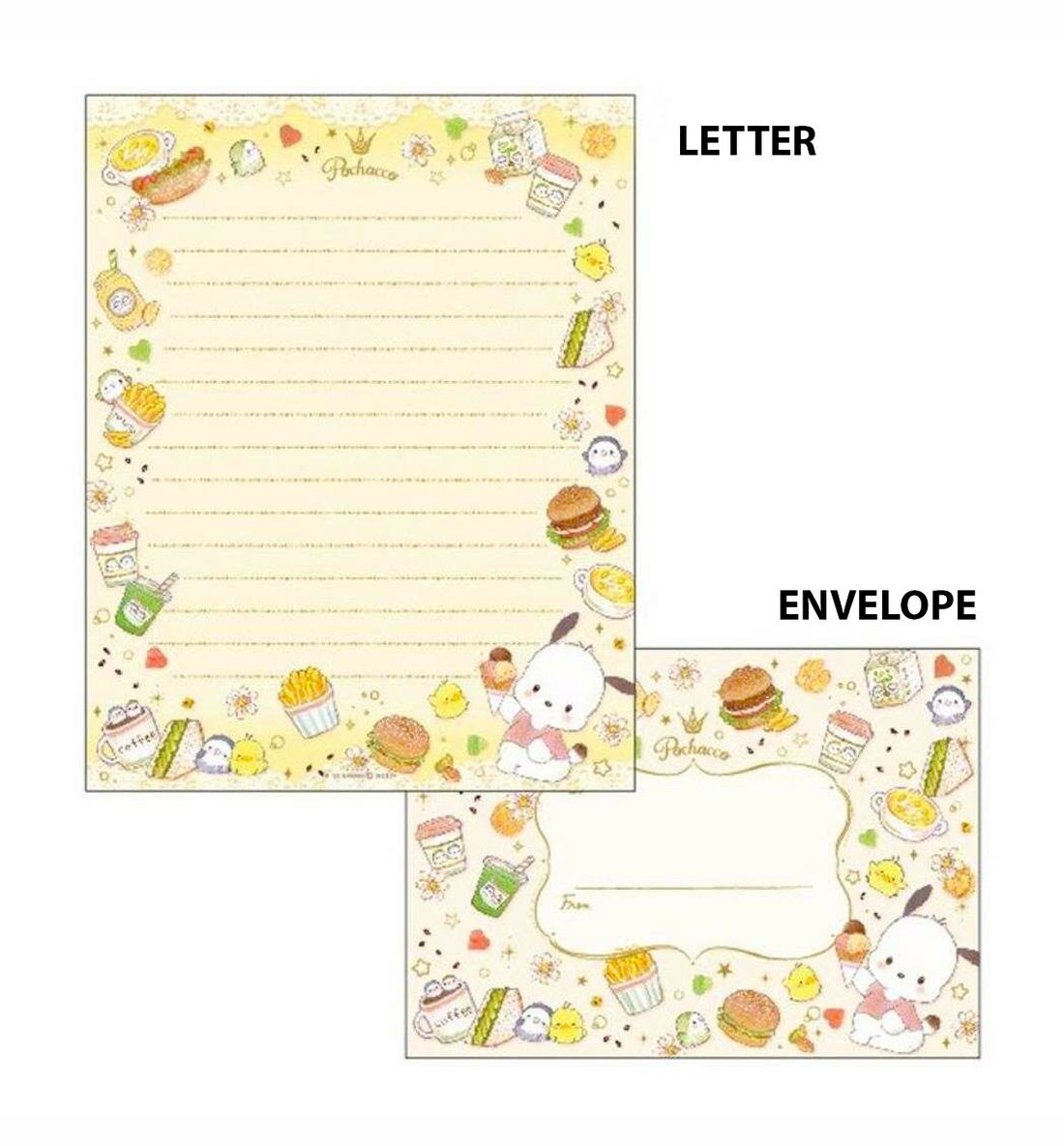 Sanrio x Miki Takei Letter Set [Pochacco - Gold Foil]