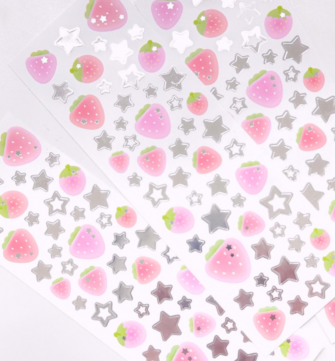 Strawberry Silver Star Deco Seal Sticker