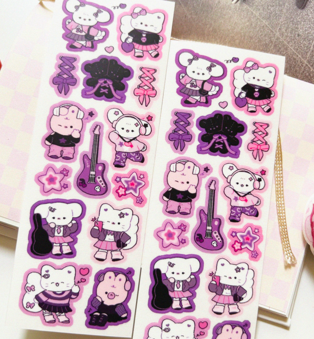 Pastel Goth Girl Clear Seal Sticker