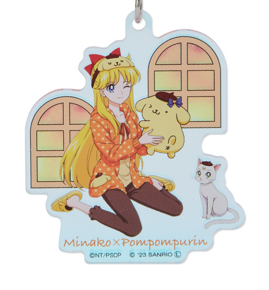 Sanrio x Pretty Guardian Sailor Moon Acrylic Keyring [Pompompurin & Minako Aino]