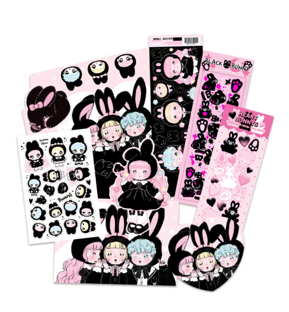 Black Bunny Sticker Pack