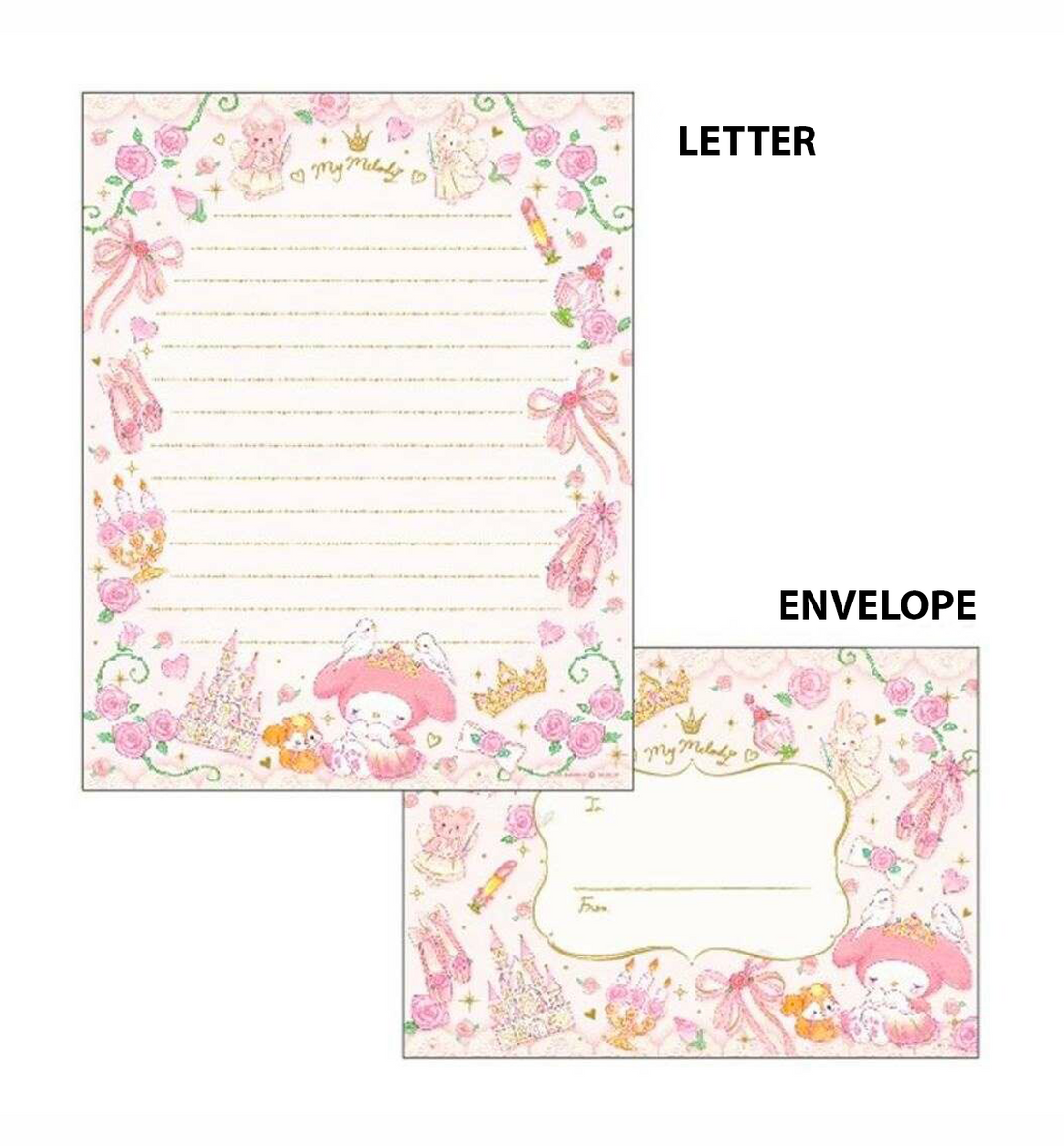 Sanrio x Miki Takei Letter Set [My Melody - Gold Foil]