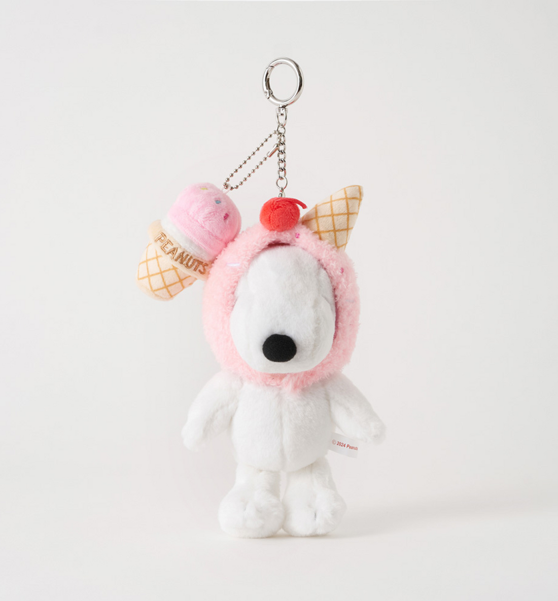 Peanuts Snoopy Strawberry Ice Cream Plush Keyring [16cm]