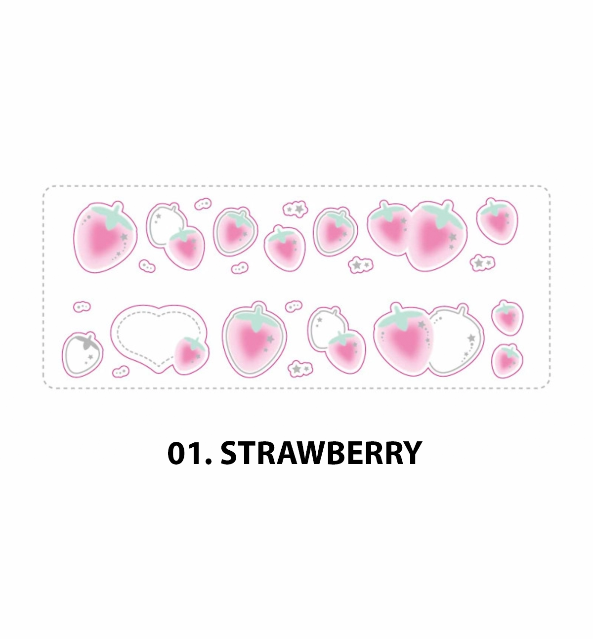 Strawberry & Rainbow Kiss Cut Washi Tape