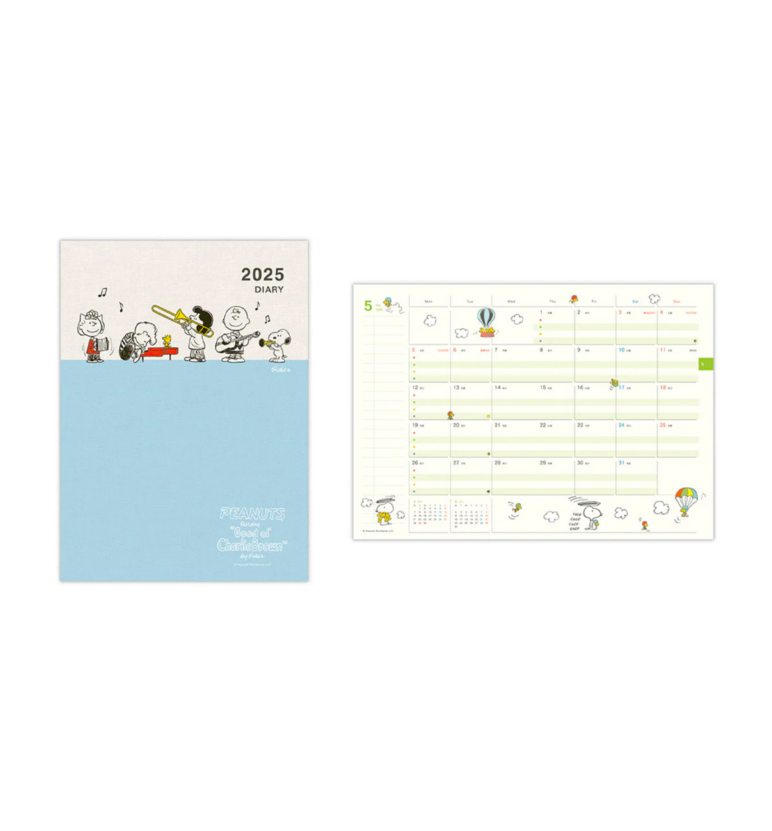 2025 A5 Peanuts Snoopy Monthly Planner [Snoopy Concert With Friends]