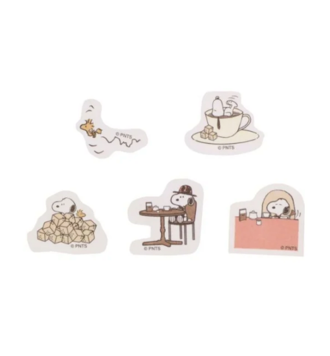 [JAPAN] Peanuts Snoopy Cafe Series Sticker [Coffee & Cream]