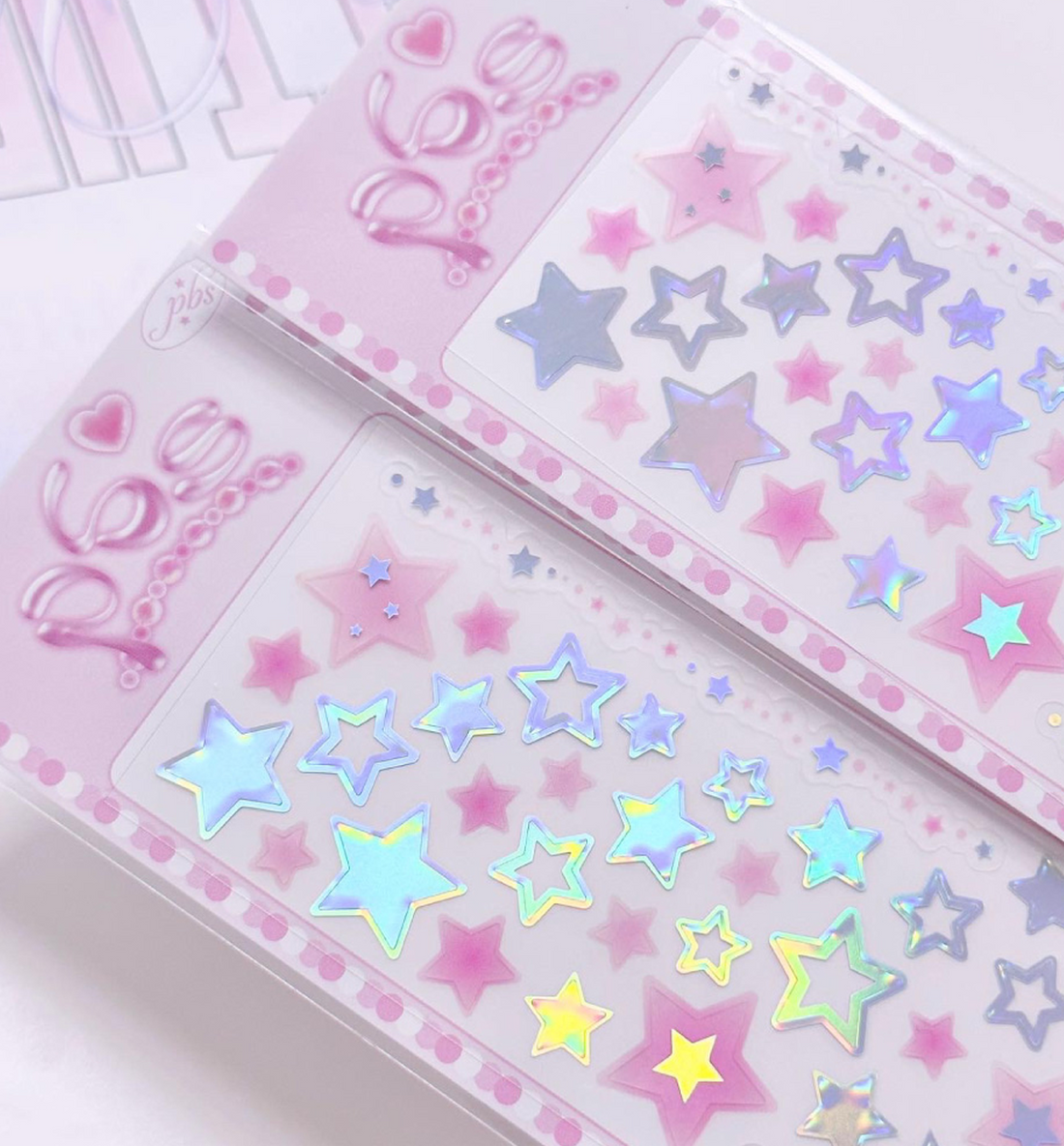 Aurora Silver Pink Star Seal Sticker