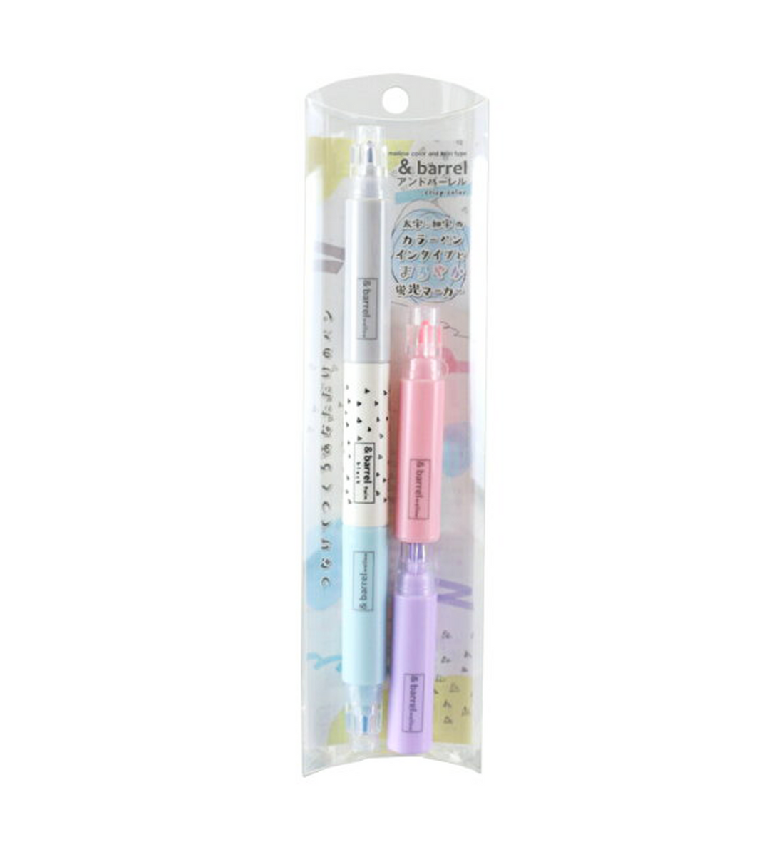 [JAPAN] & Barrel Highlighter Marker & Twin Pen Set [Crisp Color]