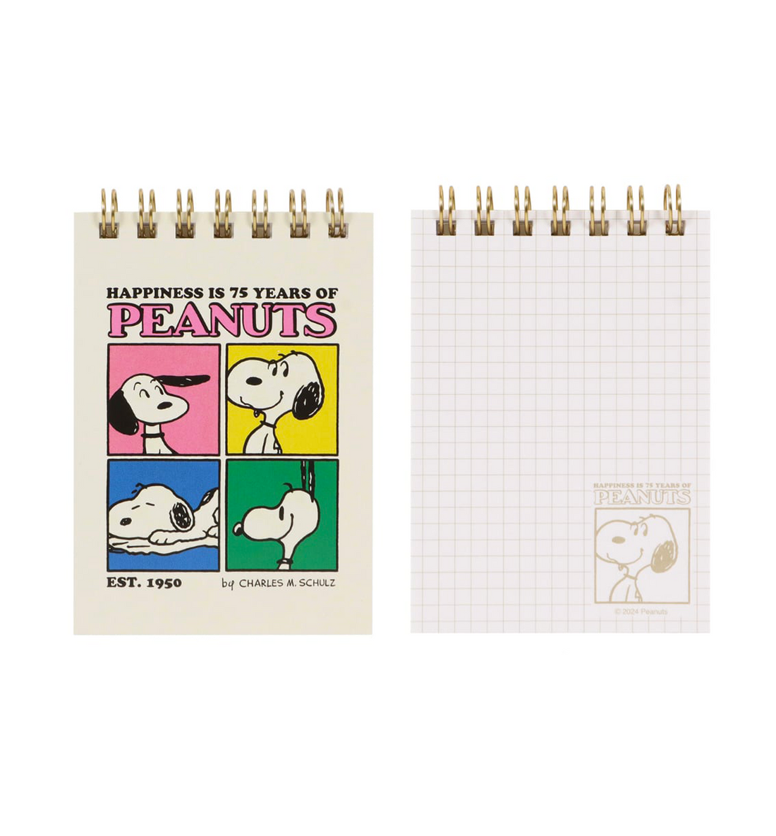 [JAPAN] Peanuts Snoopy Mini Ring Memopad [75 Years Of Peanuts - B]