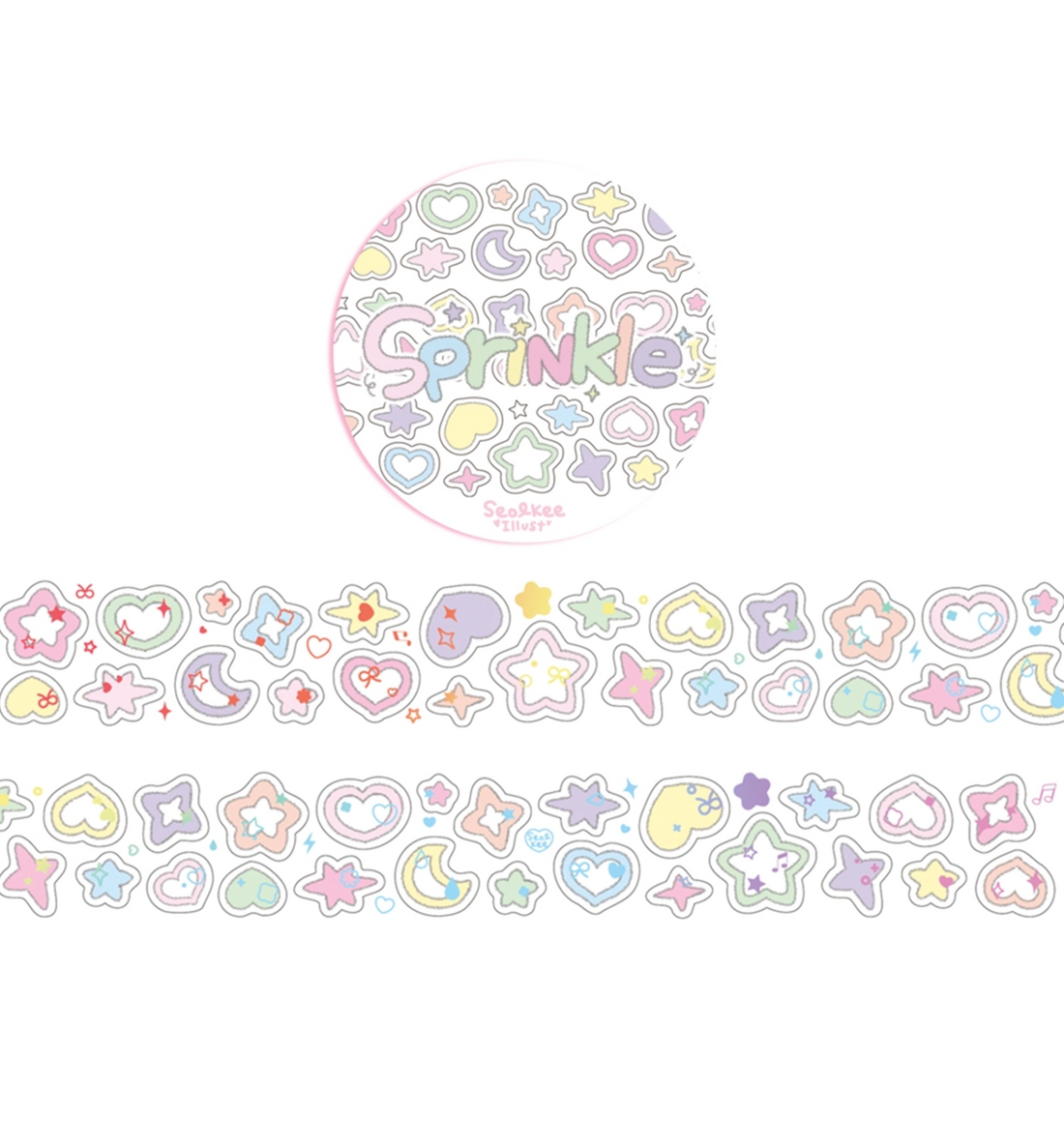 Sprinkle Hologram Kiss Cut Washi Tape