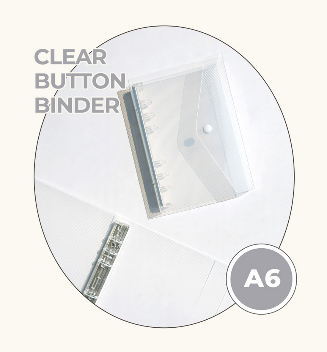 A6 Clear Button Binder Cover