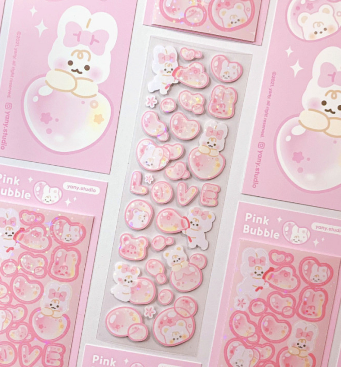 Pink Bubble Seal Sticker