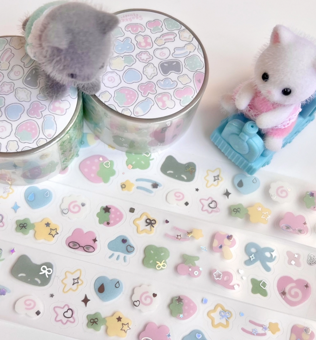 Pastel Hologram Kiss Cut Washi Tape