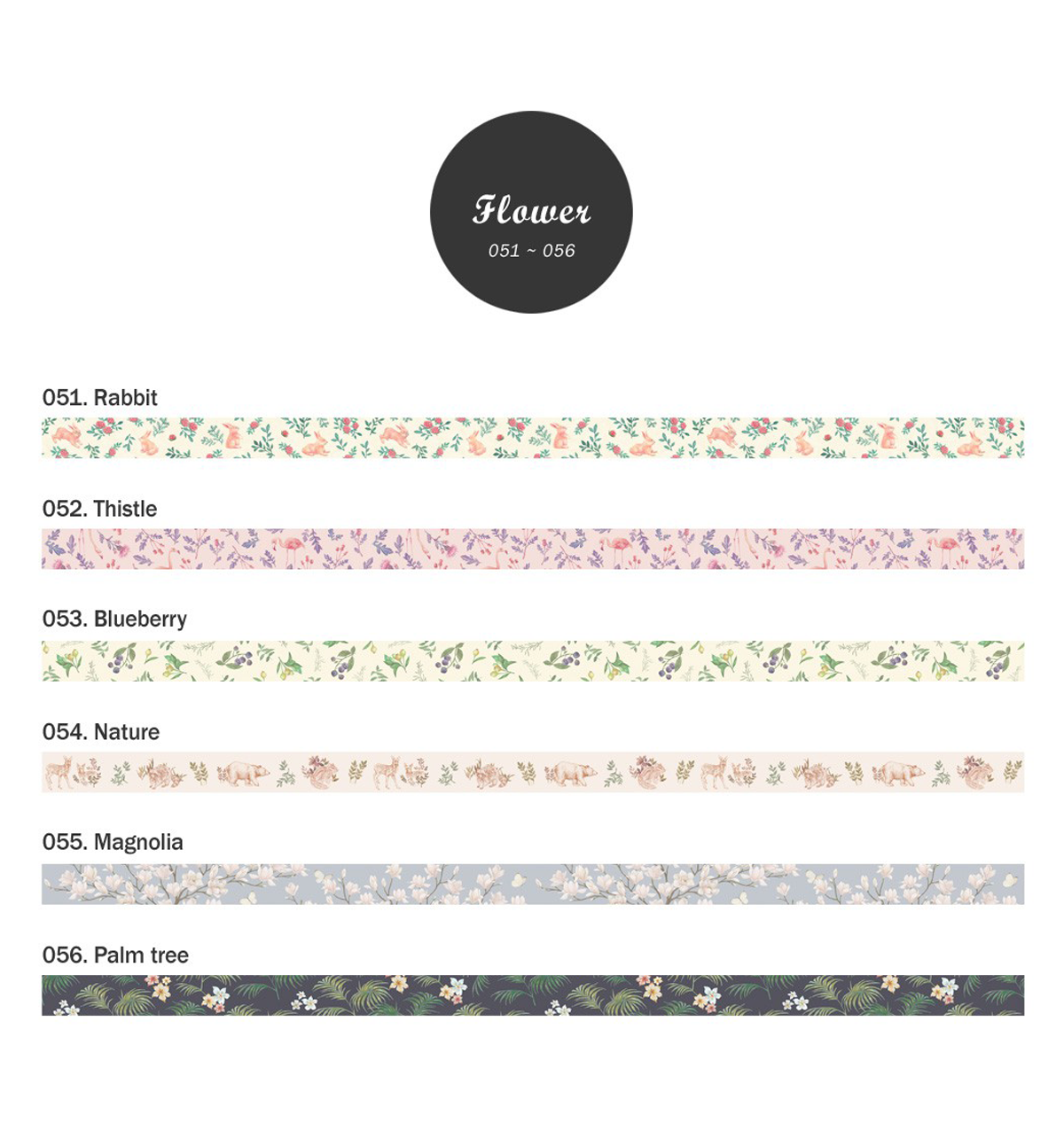 Flower Washi Tape [6 Designs]