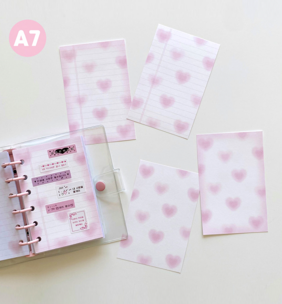 A7 Pretty Heart Paper Refill