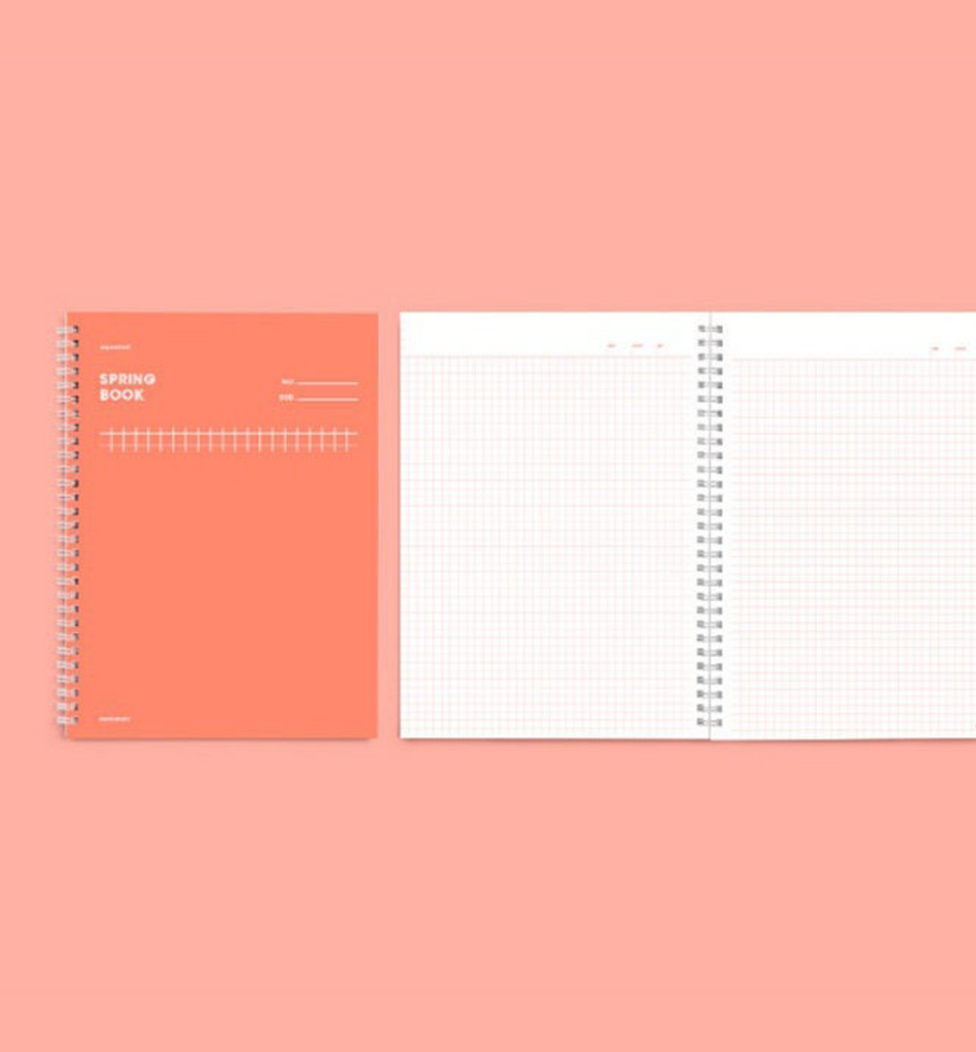 Spring Grid Notebook [Coral]