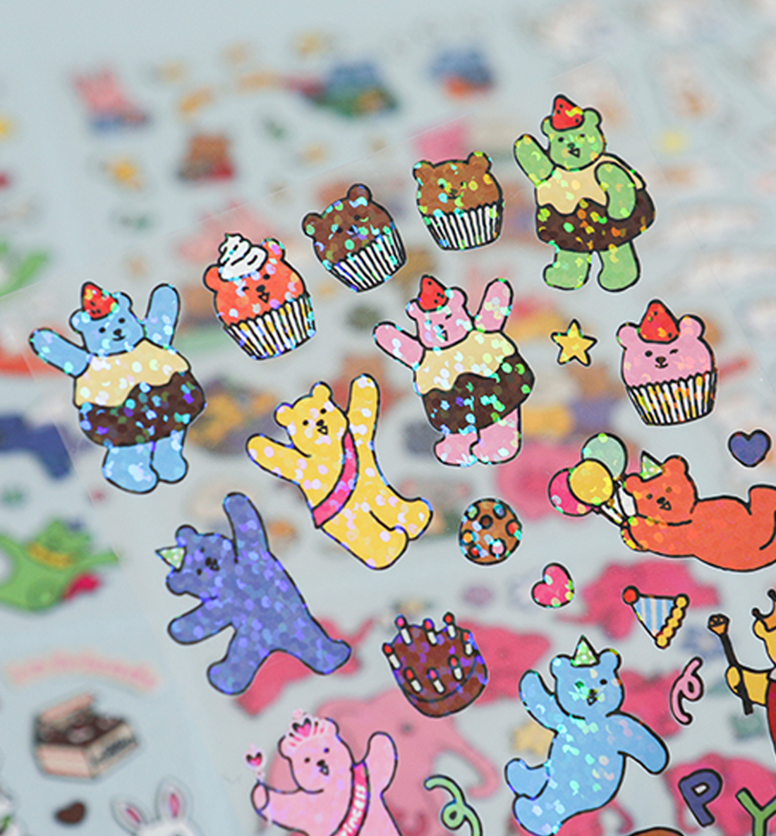 Party Jelly Bear Line Hologram Sticker