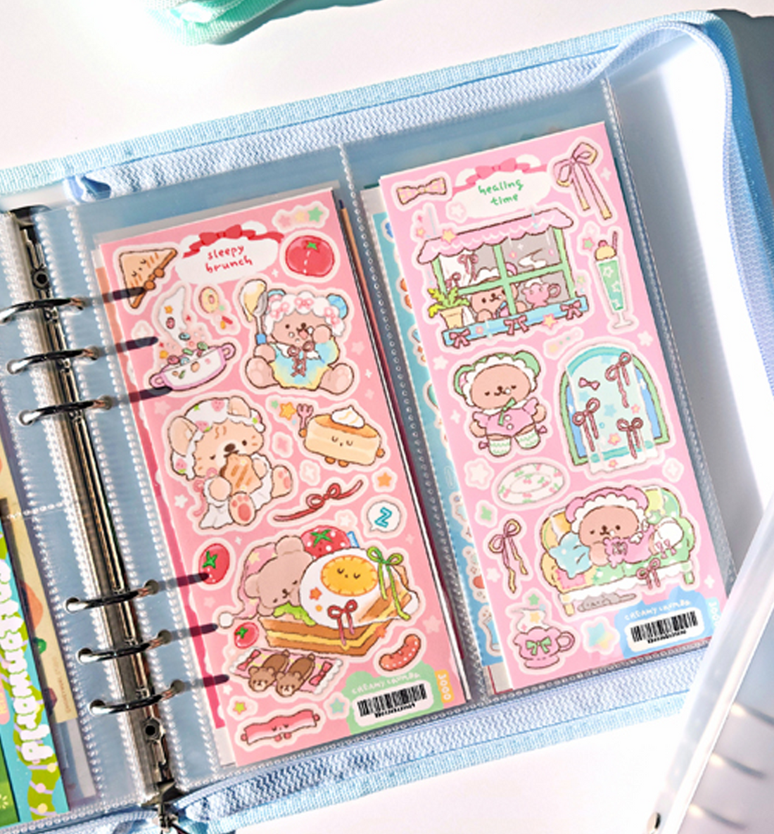 A5 Wide Clear Zipper Binder Cover [Pastel Serie]