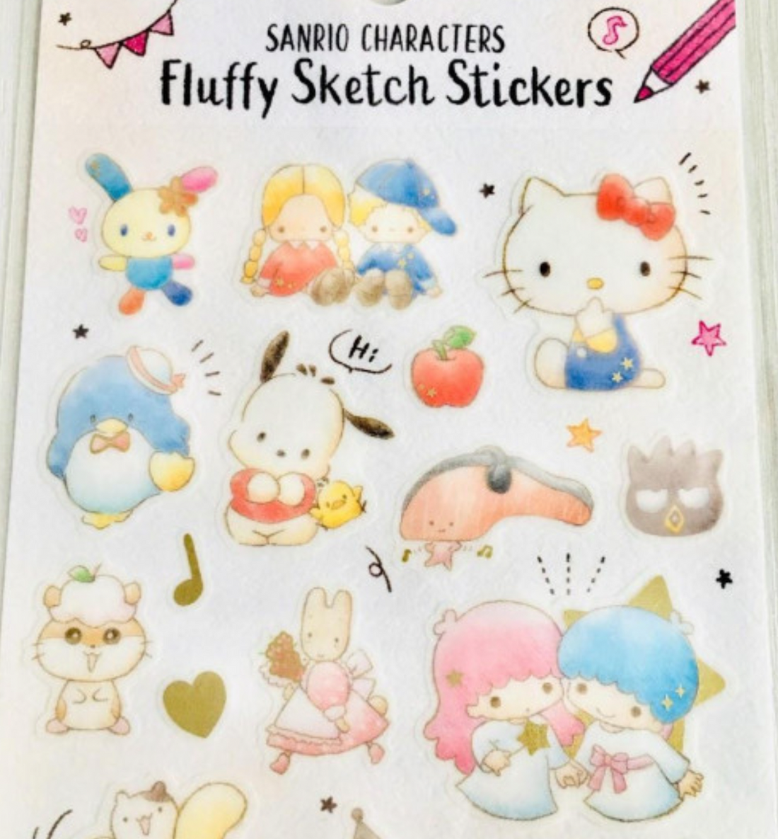 Sanrio Fluffy Sketch Seal Sticker [Characters A]